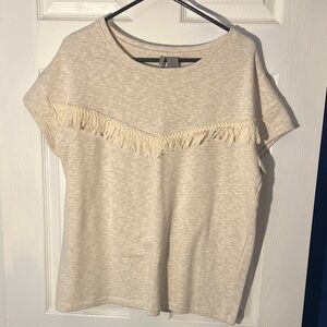 Cream Fringe Women's Top